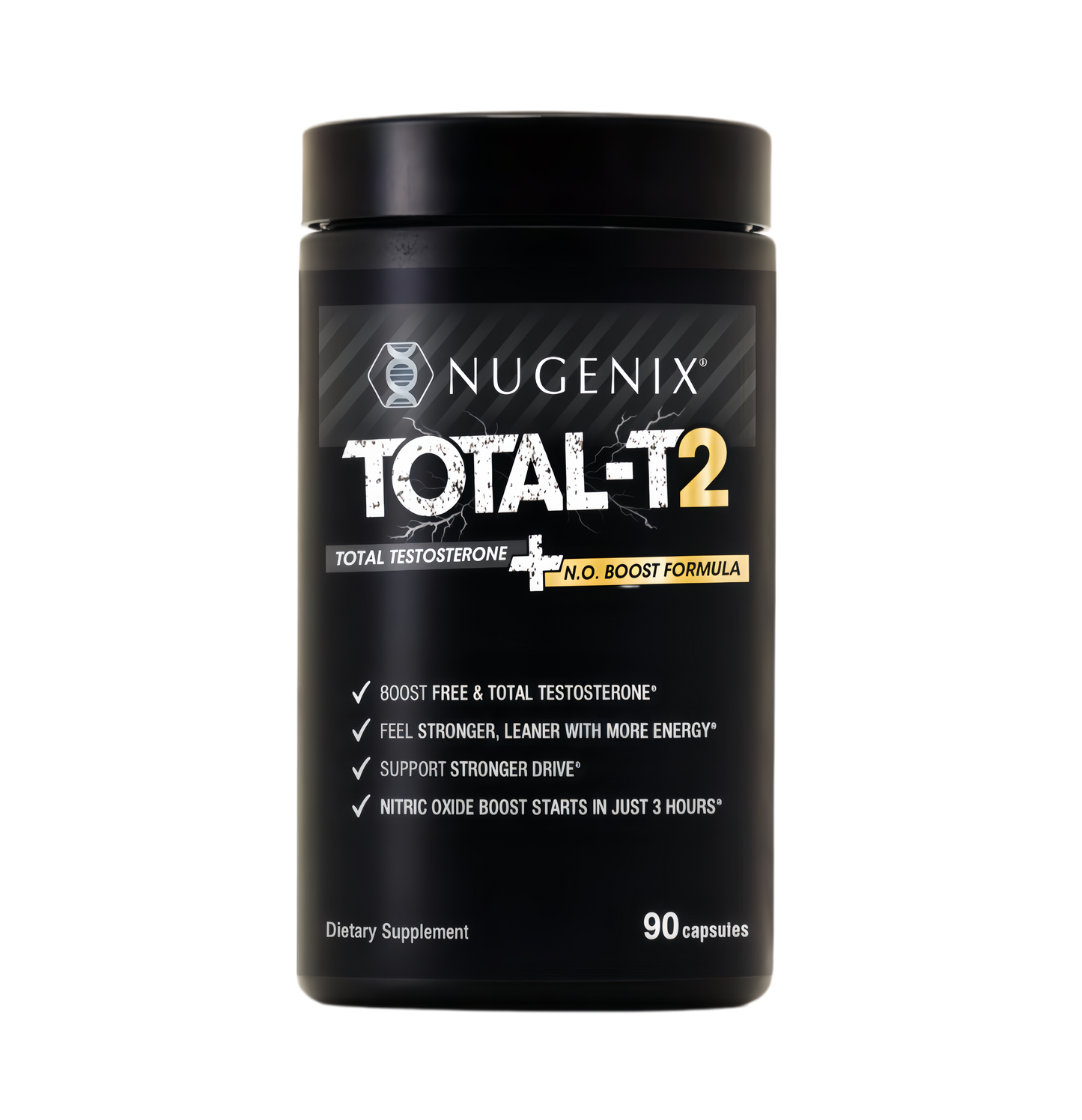 Nugenix Total-T2 Testosterone Booster & Nitric Oxide Booster for Men, 90ct